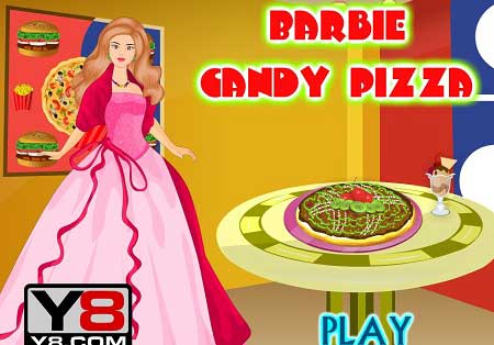 دانلود بازی درست کردن غذا توسط باربی Barbie Candy Pizza آنلاین 